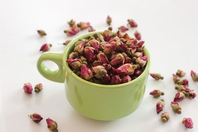Close-up of food on white background