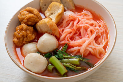 Close-up of food in bowl on table