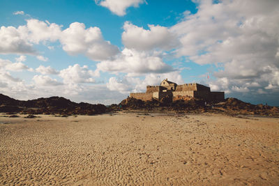 Low angle view of buildings against sky