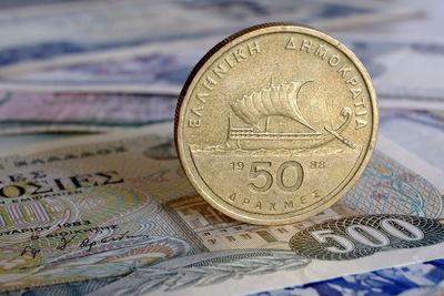 Close-up of coin