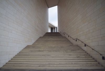 Low angle view of empty steps leading towards building