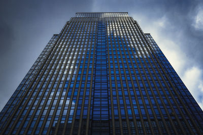 Low angle view of modern building against sky