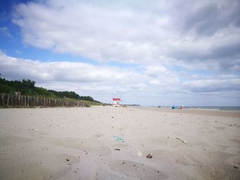 Scenic view of beach against sky