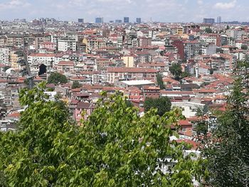 High angle view of cityscape