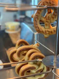 Close-up of sugar pretzel