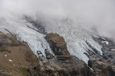 Aerial view of snowcapped mountain