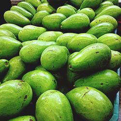 Full frame shot of green fruits for sale in market