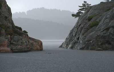 Scenic view of sea and mountains