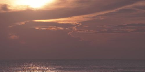 Scenic view of sea at sunset