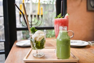 Drink served on table