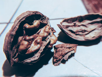 Close-up of dried fruits on table