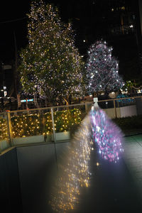 Firework display at night