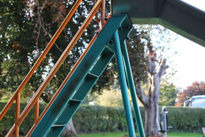 Low angle view of staircase in playground