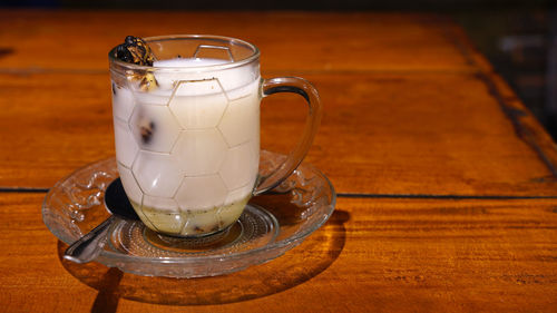 Close-up of drink on table