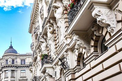 Low angle view of historical building against sky