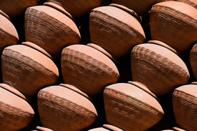 Full frame shot of pots