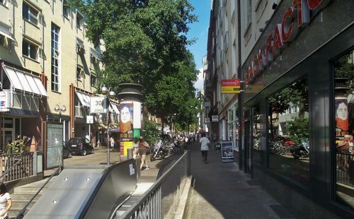 Cars on road in city