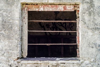 Close-up of rusty window