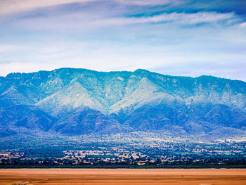 Scenic view of mountains against sky