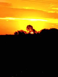 Silhouette trees against sky during sunset