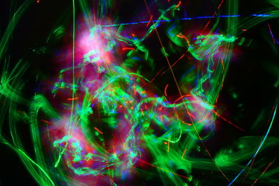 Close-up of illuminated lights against black background