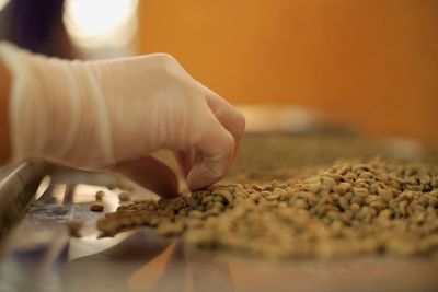 Close-up of hand holding bread