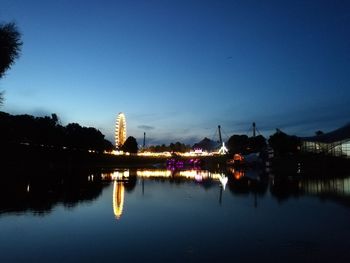 City lit up at dusk