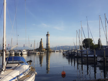 Boats in harbor