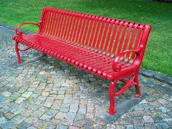 Empty benches in park