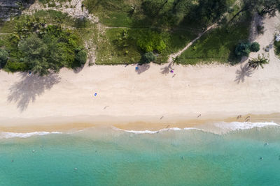 Aerial view of people at beach