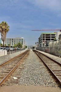 View of railroad tracks against sky