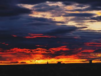 Scenic view of dramatic sky during sunset