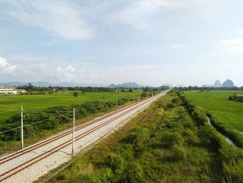 Scenic view of land against sky