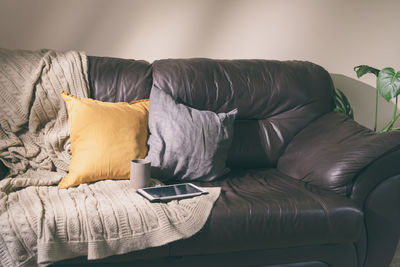 Lounge chairs on sofa at home