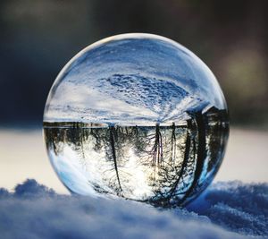 Close-up of glass of crystal ball