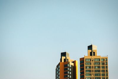 Low angle view of building against clear sky