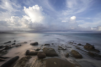 Cloud porn and wide ocean view. long exposure capture of coast and ocean on borneo, sabah, malaysia
