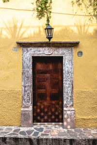  historic door of colonial  building