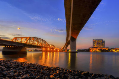 Bridge over river in city