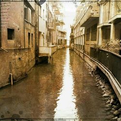 Reflection of buildings in water