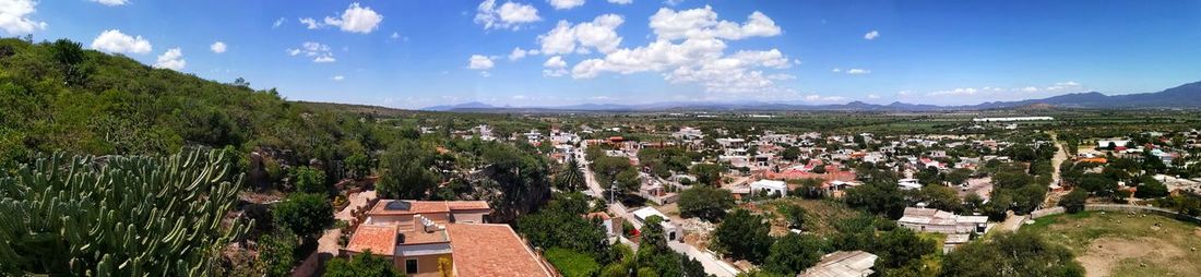 Panoramic view of townscape against sky