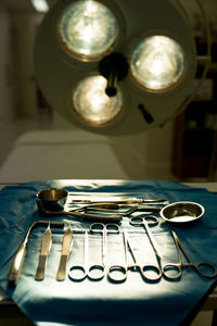 Close-up of surgical tools
