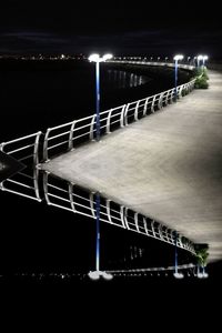 Suspension bridge at night