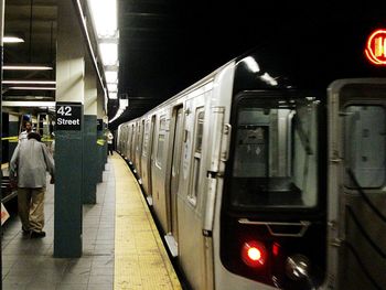 Train passing through tunnel