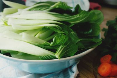 Close-up of chopped vegetables in bowl