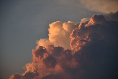 Low angle view of dramatic sky during sunset