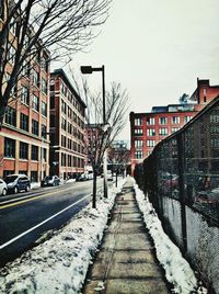 Road passing through buildings