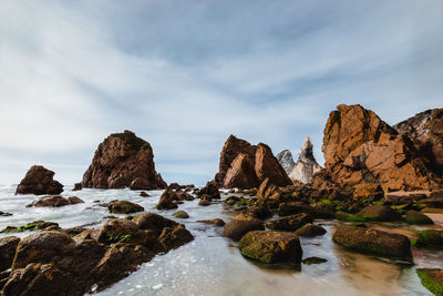 Rock formations at shore