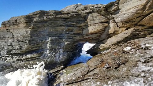 Rock formation against sky