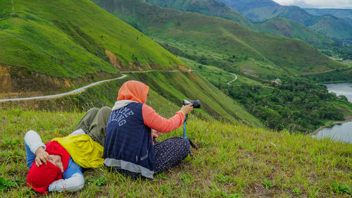 Woman working in farm